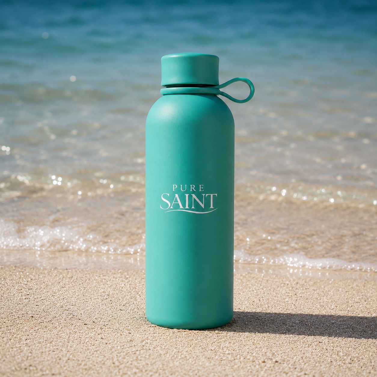 Jadeblaue Pure Saint Ocean Jade 500-ml-Thermoflasche mit Tragegriff