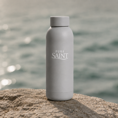 Perlfarbene Pure Saint Soft Pearl 500-ml-Thermoflasche mit Tragegriff