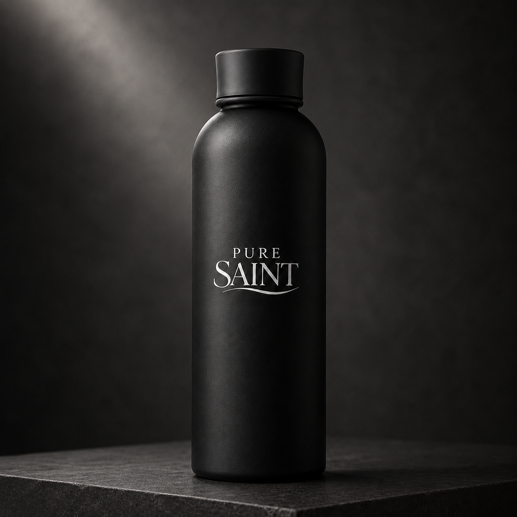 Mattschwarze Pure Saint Midnight Black Thermoflasche ohne Tragegriff