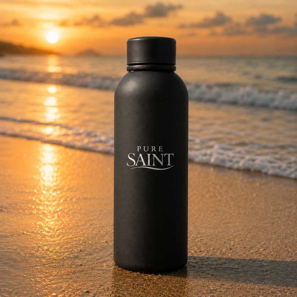 Tiefschwarze Pure Saint Obsidian Noir Thermoflasche ohne Tragegriff