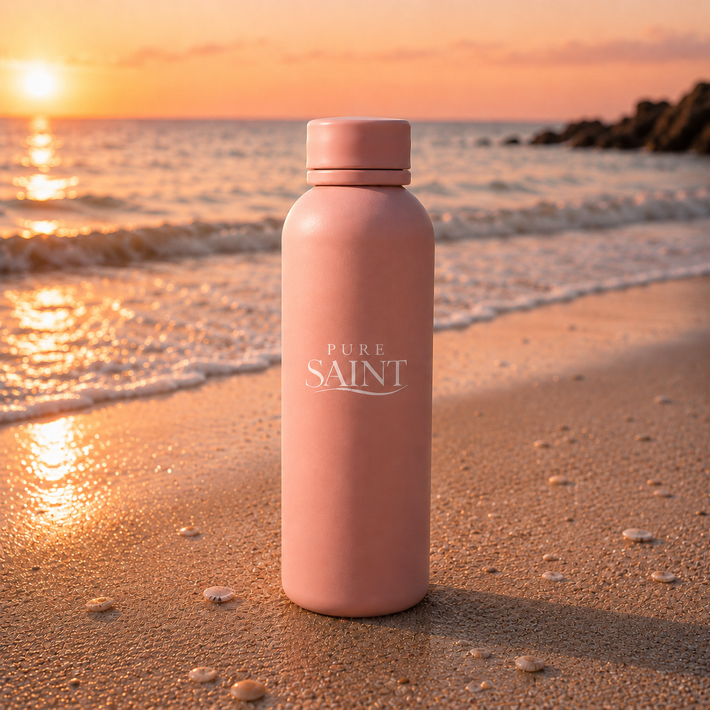Roséfarbene Pure Saint Rosé Élégance Thermoflasche ohne Tragegriff
