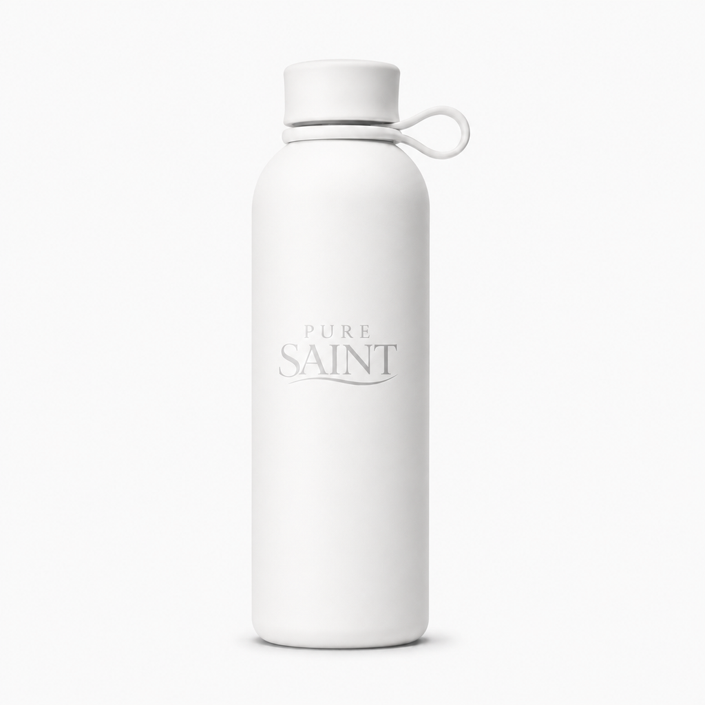 Pure Saint Soft Pearl weiße Premium Thermoflasche mit Tragegriff