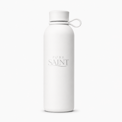 Pure Saint Soft Pearl weiße Premium Thermoflasche mit Tragegriff
