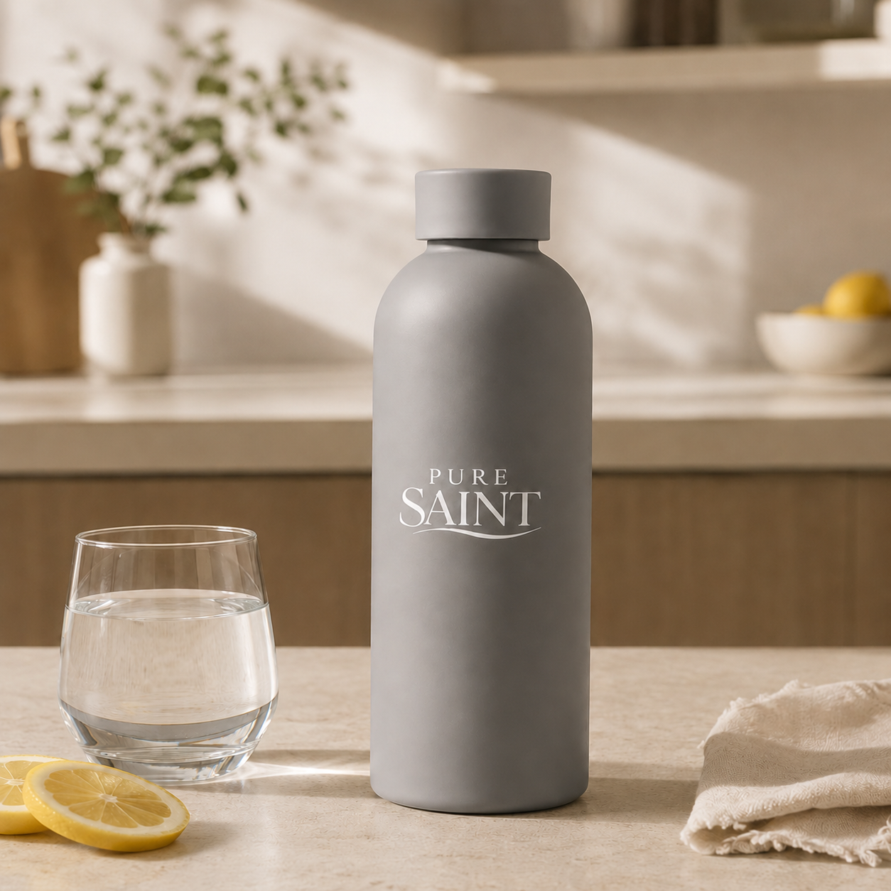 Steingraue Pure Saint Stone Grey Thermoflasche ohne Tragegriff