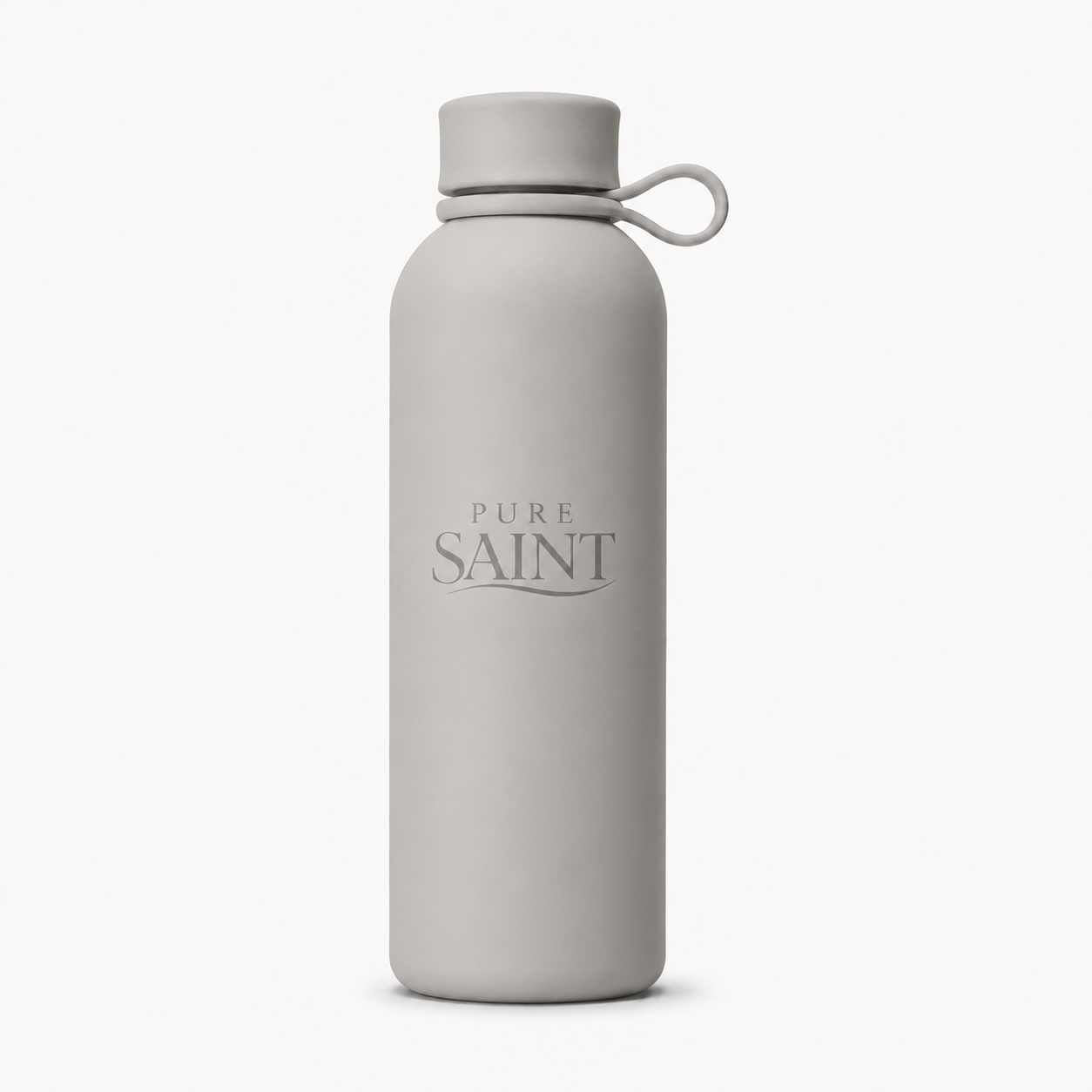 Pure Saint Stone Grey graue Thermoflasche mit Tragegriff